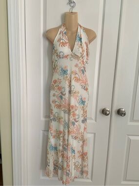 See You Monday floral halter maxi dress